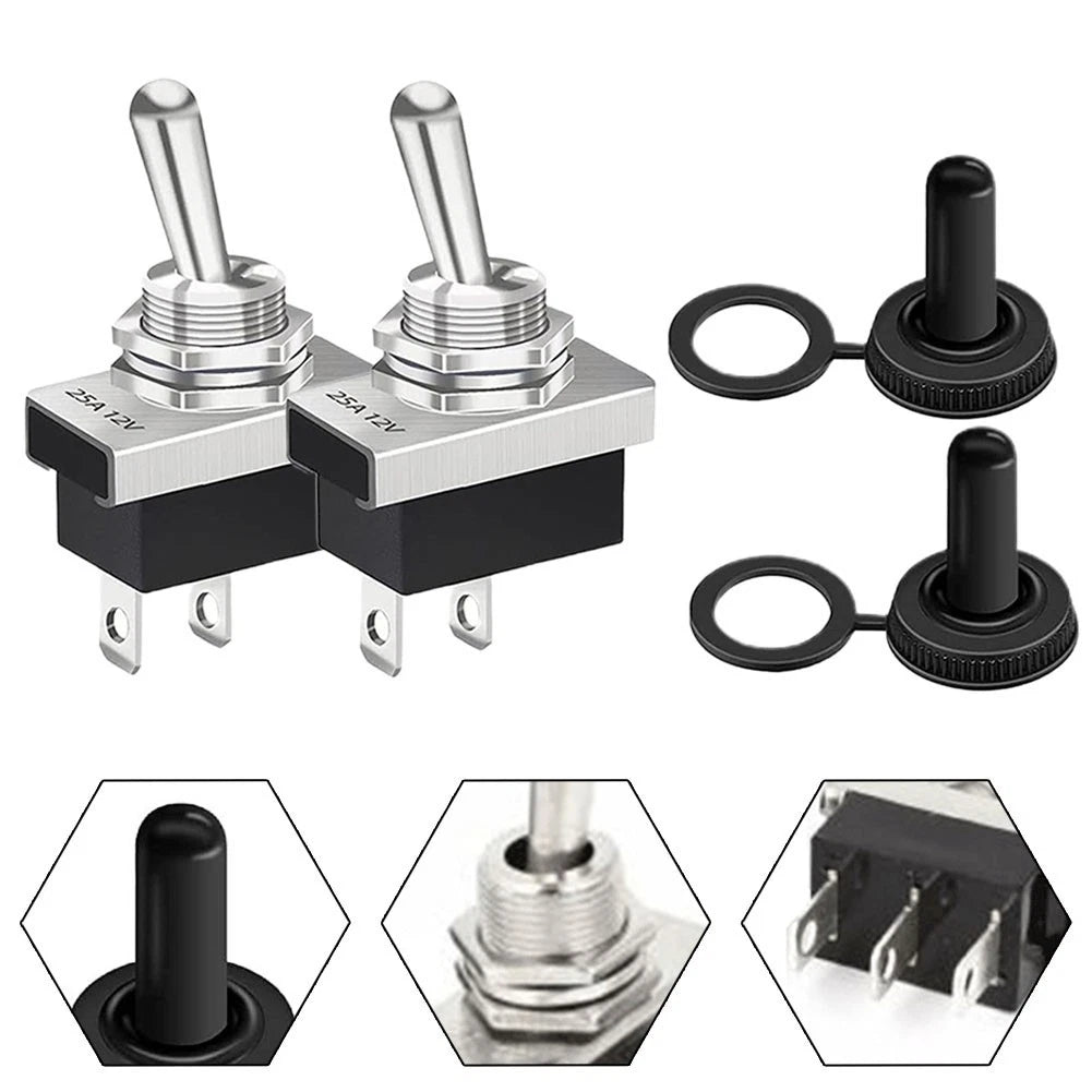 2X SPST On/Off Switch KN3 (D) 101 for Automotive (Waterproof Cap)