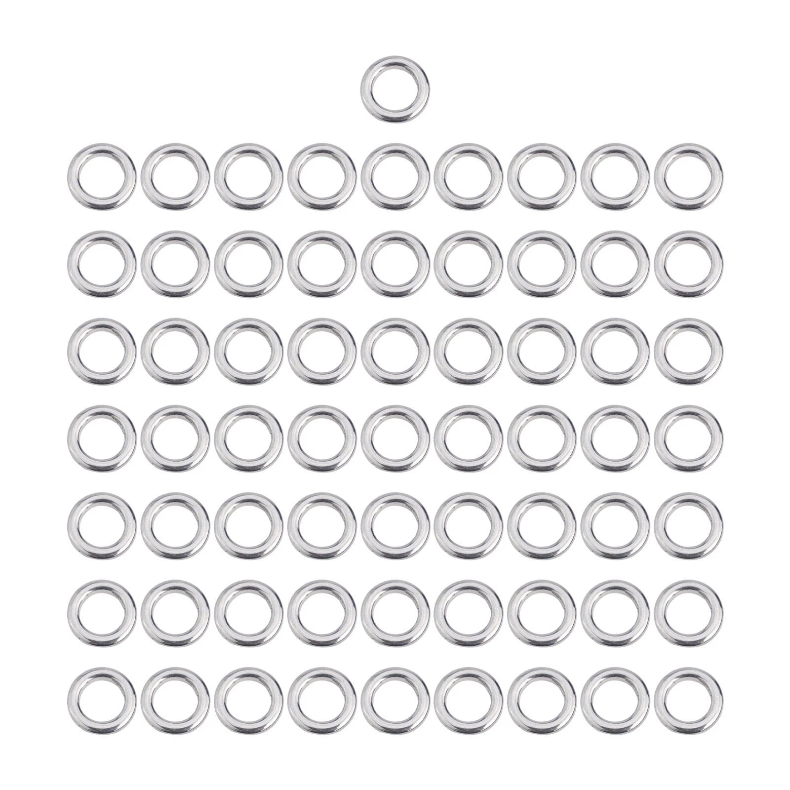 50pcs Solid Ring Split Ring Swivel for Fishing Tools