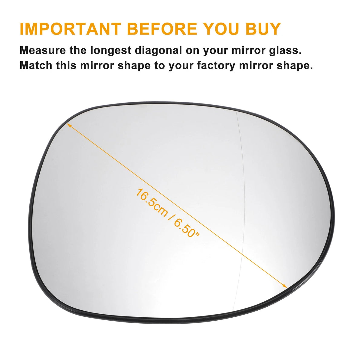 Right Side Heated Mirror Glass White for Honda Civic (2005–2012)