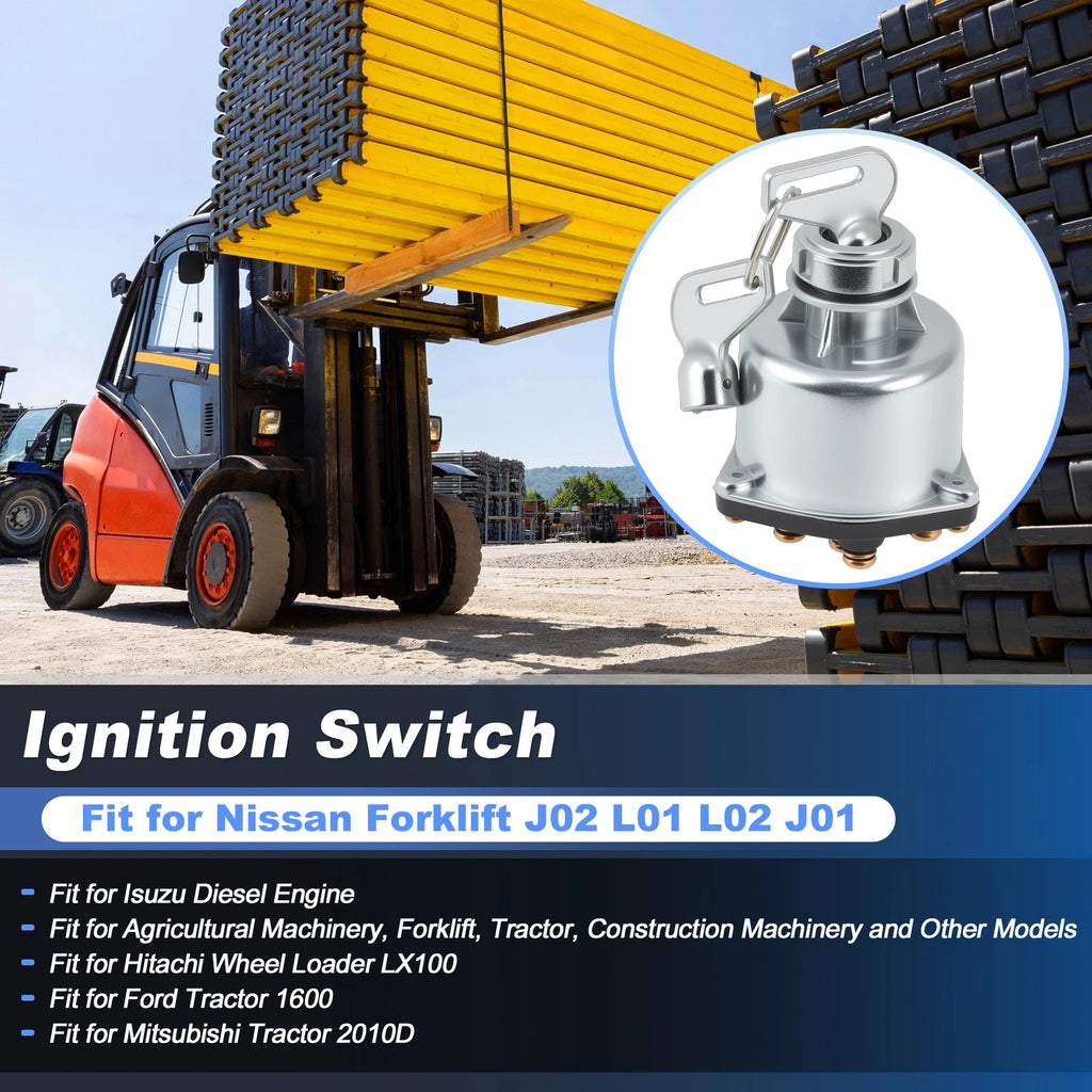 Ignition Switch 6 Terminal 4 Position with Key for Isuzu Forklift (Diesel)
