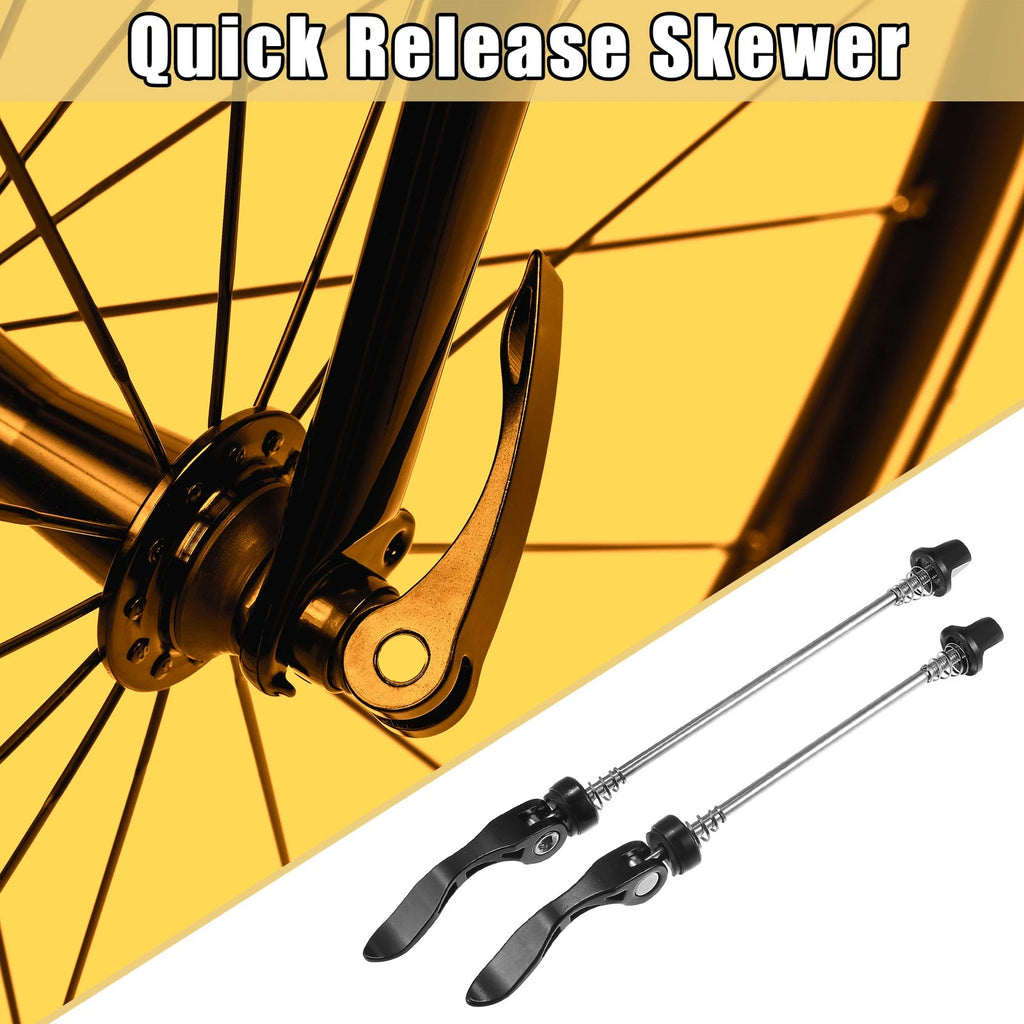 Bicycle Quick Release Axle Set Replacement for Front Rear 143mm 173mm (Black)