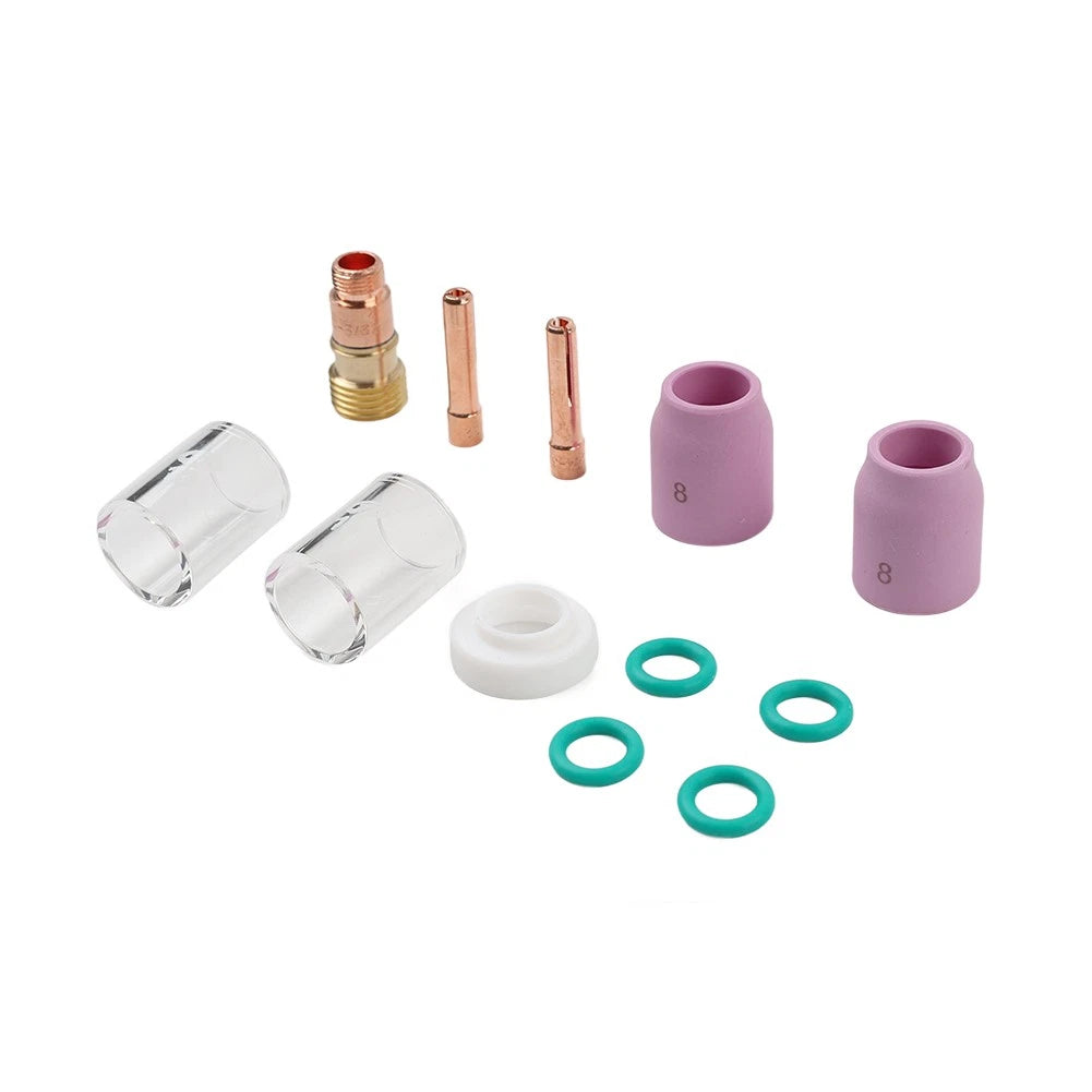 12Pcs TIG Welding Torch Stubby Gas Lens #10 Pyrex Glass Cup Kit for WP-17/18/26