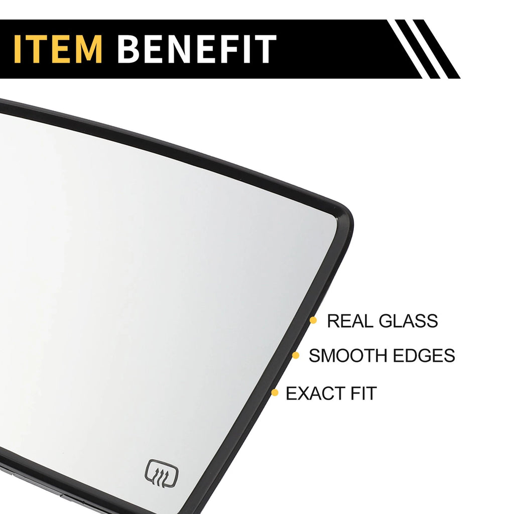 Heated Left Side Mirror Glass Replacement for Toyota Tundra (2007–2021)