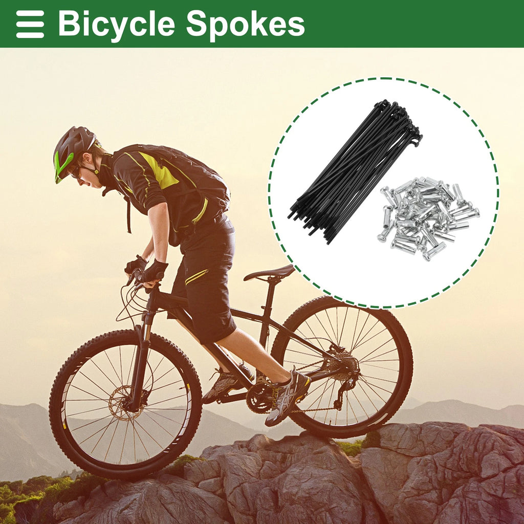 Bicycle Spokes Nipple Set 14G 92mm Carbon Steel for Universal Use