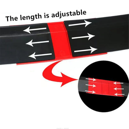 Adjustable Rear Trunk Spoiler Lip for Universal Fit (Glossy Black + Red)
