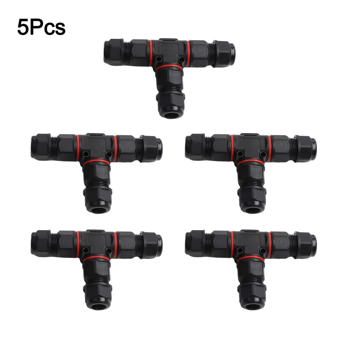 5-Pack IP68 Rated T-Shape Connectors for Automotive Applications