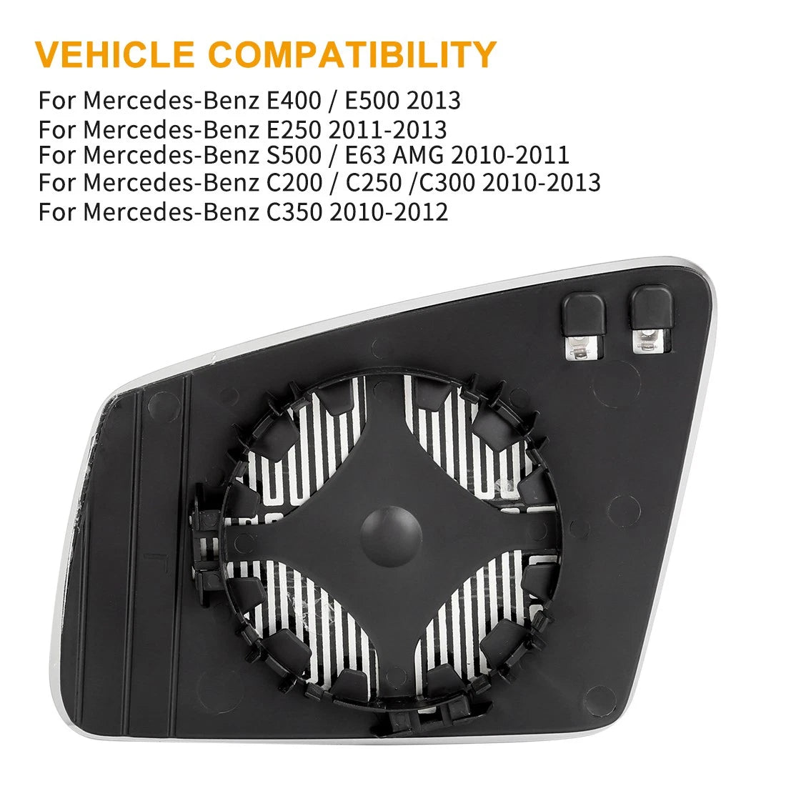 Right Side Rearview Mirror Glass Heated Replacement for Mercedes-Benz E400 (2015–2017)