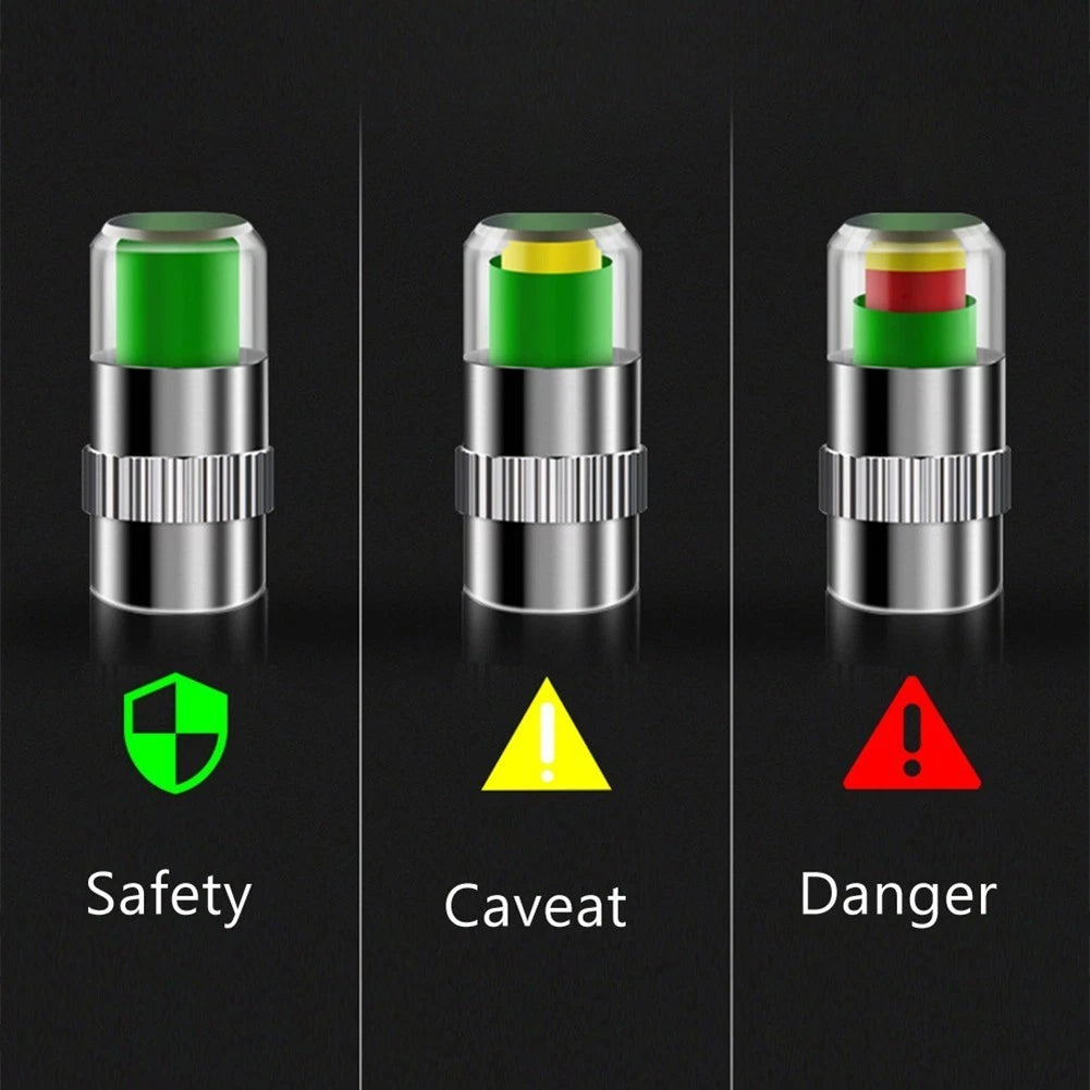 4pc/Set Car Auto Tire Monitor Valve Dust Cap Pressure Indicator Sensor Eye