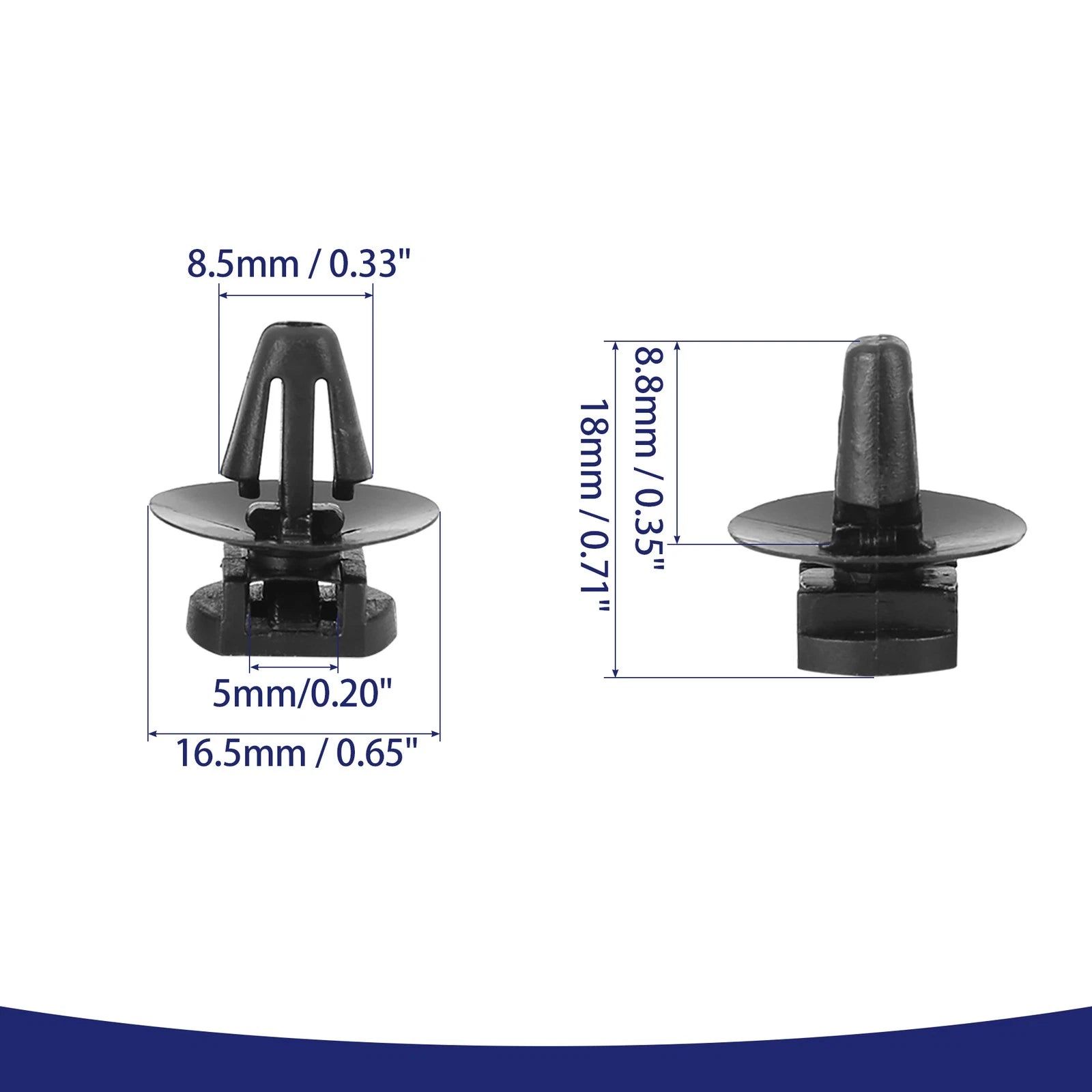 Car Clip Retainer Fastener with Cable Tie Pack for Audi VW Skoda (Qty 50)