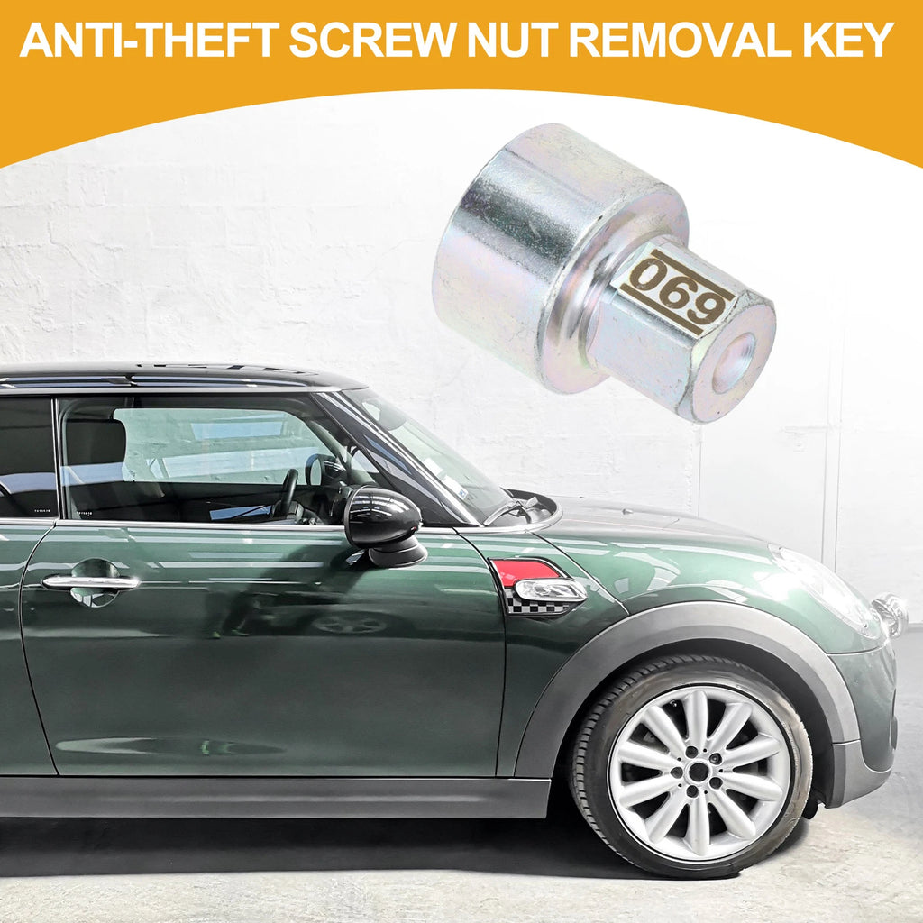 Wheel Lock Lugnut Antitheft Key Socket for BMW Mini Cooper (2002–2023)