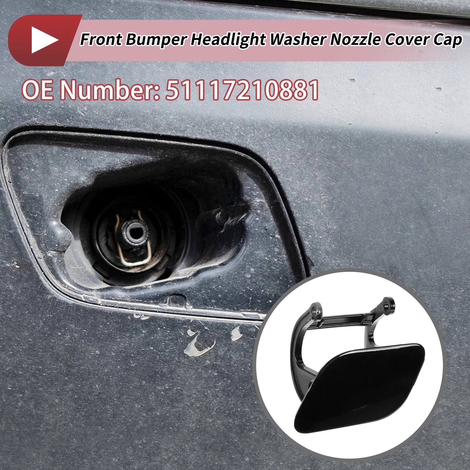 Washer Nozzle Cover Cap Front Left for BMW 740i (2011–2015)