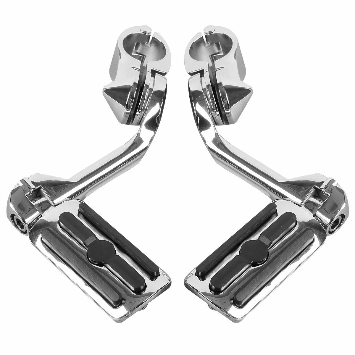 1.25" Long Angled Adjustable Highway Foot Pegs Mount Kit for Harley