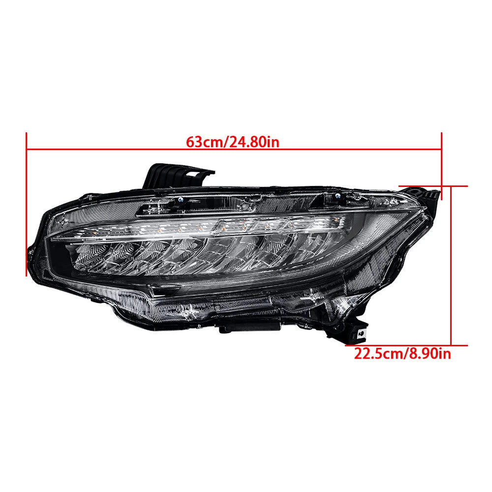 Full LED Headlight Lamp LH for Honda Civic (2016–2019)