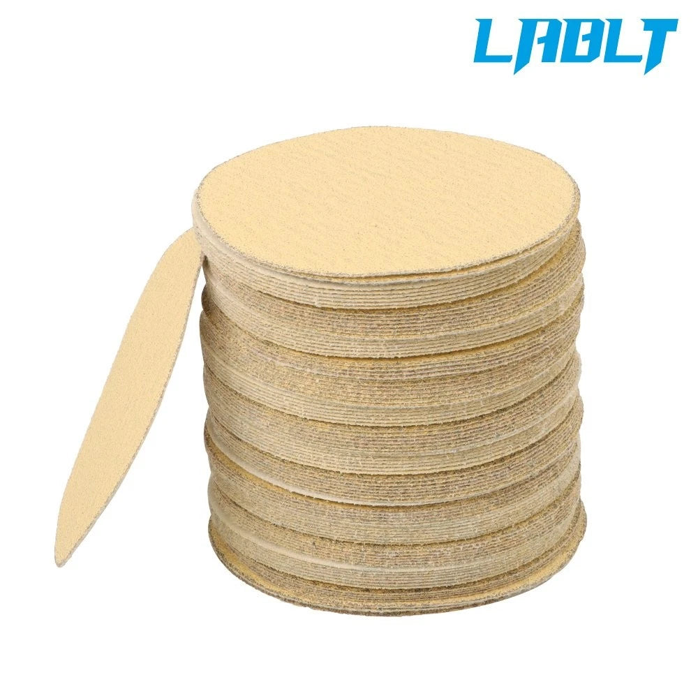 100 Pack 5" 60 Grit No-Hole Hook Loop Sanding Discs