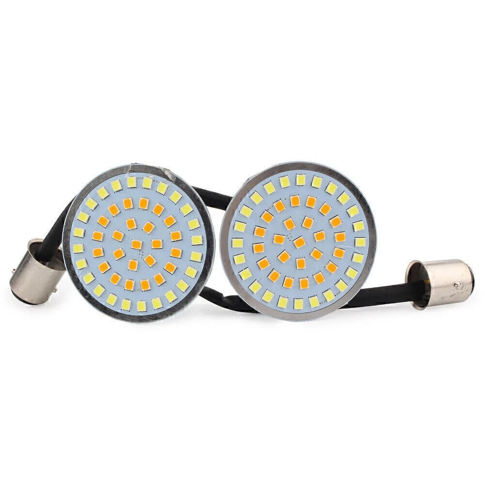 2" 1157 Rear LED Inserts Turn Signal Light For Harley Softail Dyna Touring 14-17