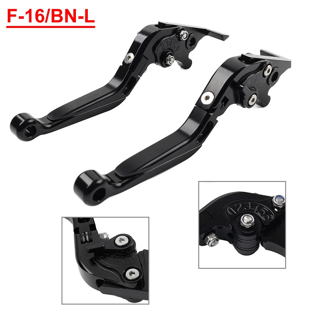 CNC Extendable Brake Clutch Levers for Benelli TRK502/X BN302S (2015–2019) Black