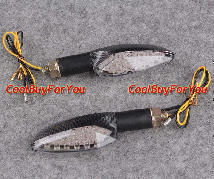LED Turn Signal Lights for Universal Motorcycle (Plastic, Black)