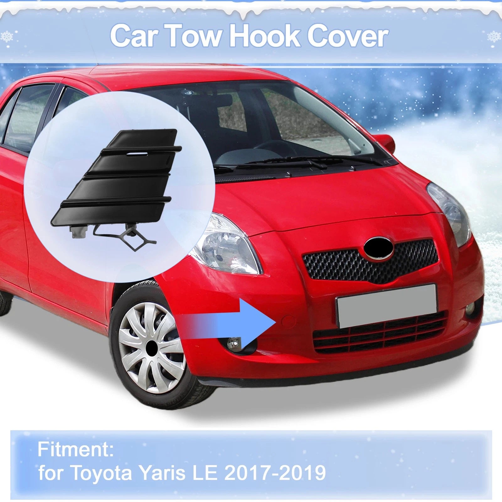 Tow Hook Cover Cap Right Front Replacement for Toyota Prius Prime (2017-2021)