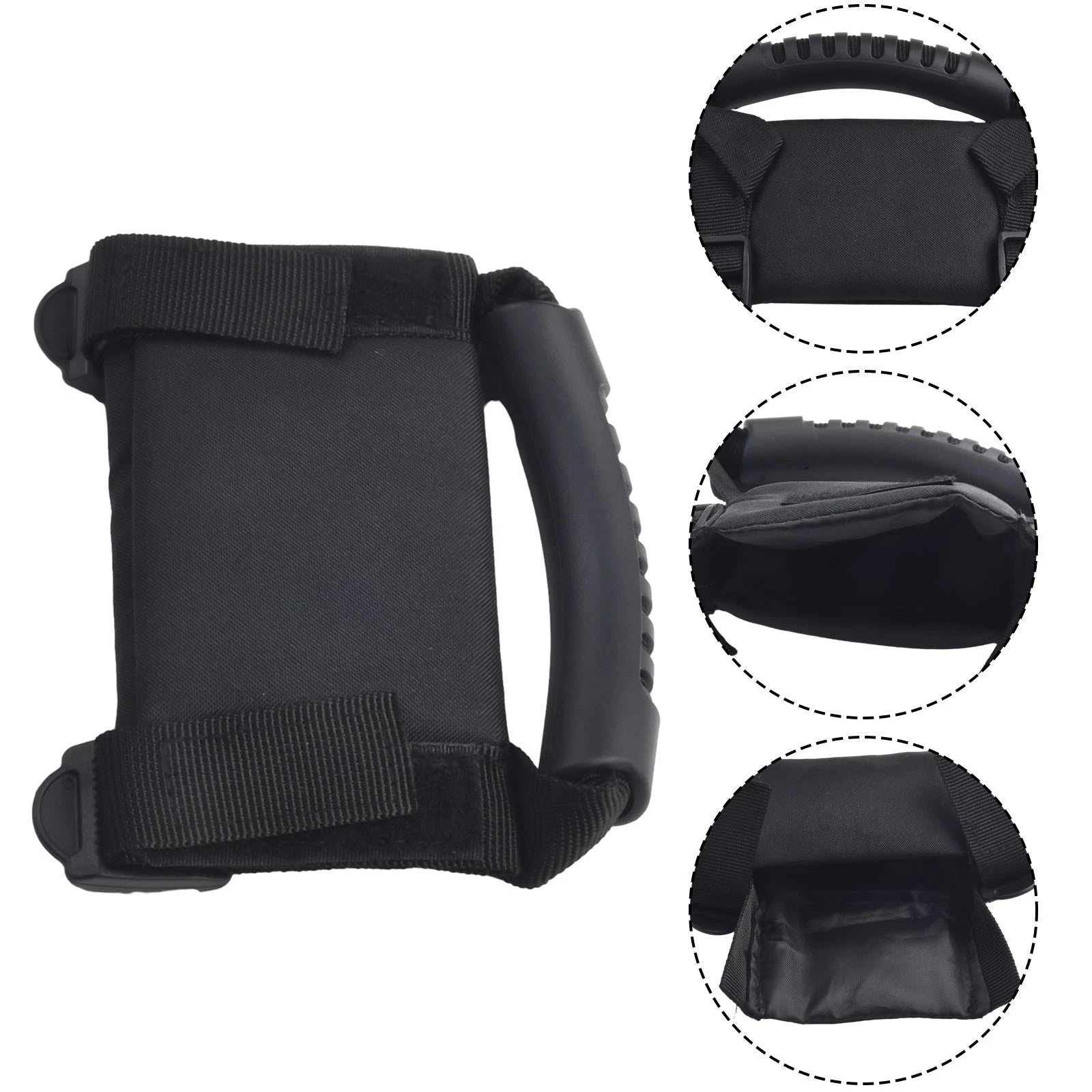 Set of 2 Adjustable Black Handle Grab Rails for ATV UTV