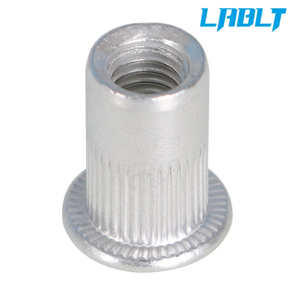 100X M6 6mm Flat Head Aluminum Rivet Nut for Various Applications