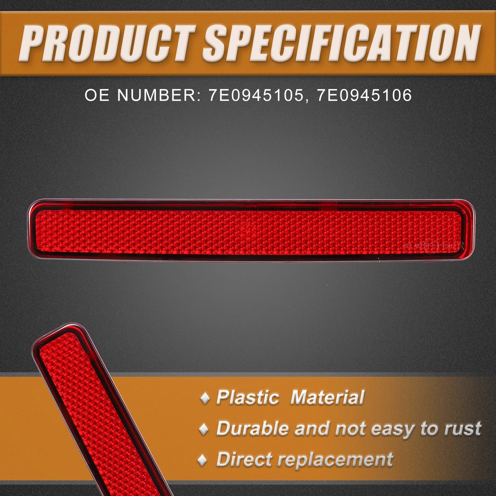 Rear Bumper Reflector Light Cover Replacement for Volkswagen Amarok (2011–2023)
