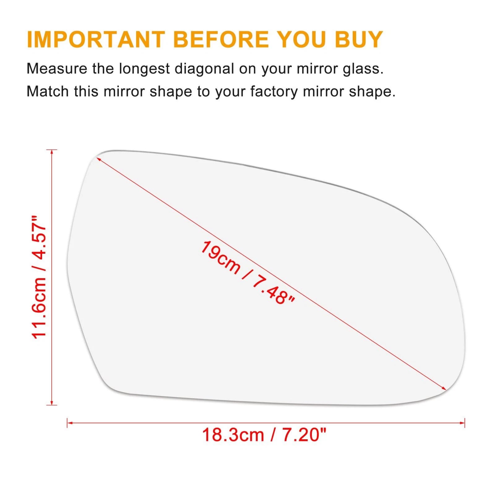 Heated Right Side Mirror Glass with Backing for Audi A5 A3 S5 A4 (2012–2018)