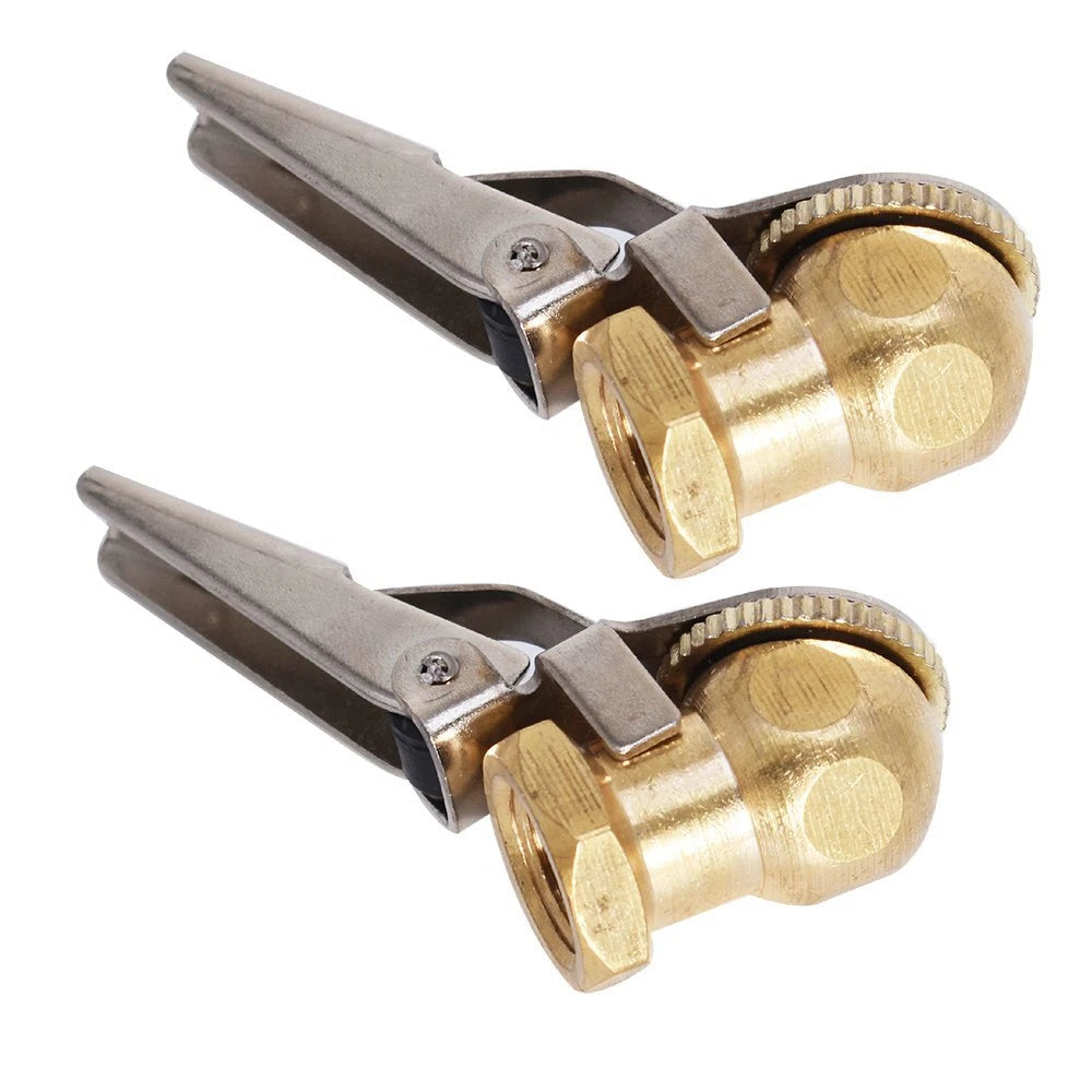 2-Piece Lock On Tire Inflator Air Chuck for Universal Use (1/4")