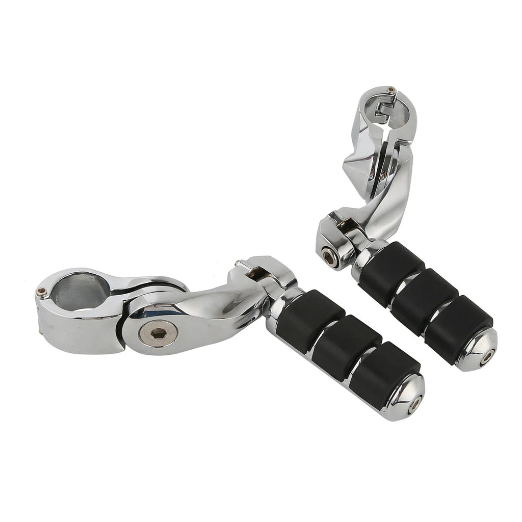 1 1/4" Highway Bar Engine Guard Footpeg Pegs for Harley (Chrome)