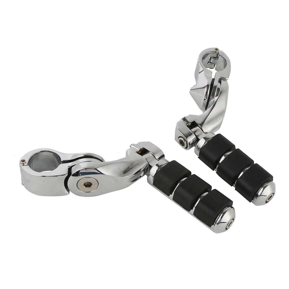 1 1/4" Highway Bar Engine Guard Footpeg Pegs for Harley (Chrome)