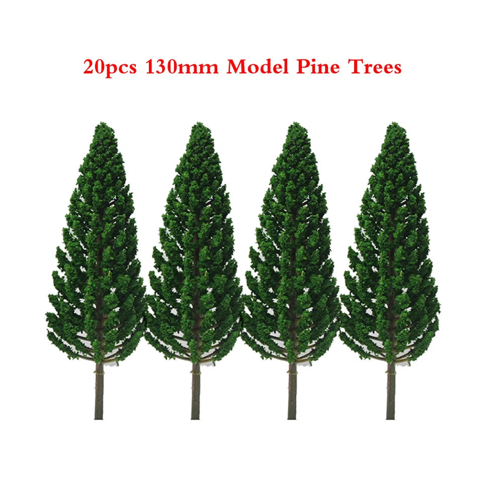 20pcs 5.11" Pine Tree for Christmas Village Diorama Train Scenery