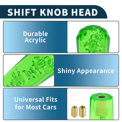 Set of 1 Gear Shift Knob with 2 Adapters for Universal Vehicles (15cm)