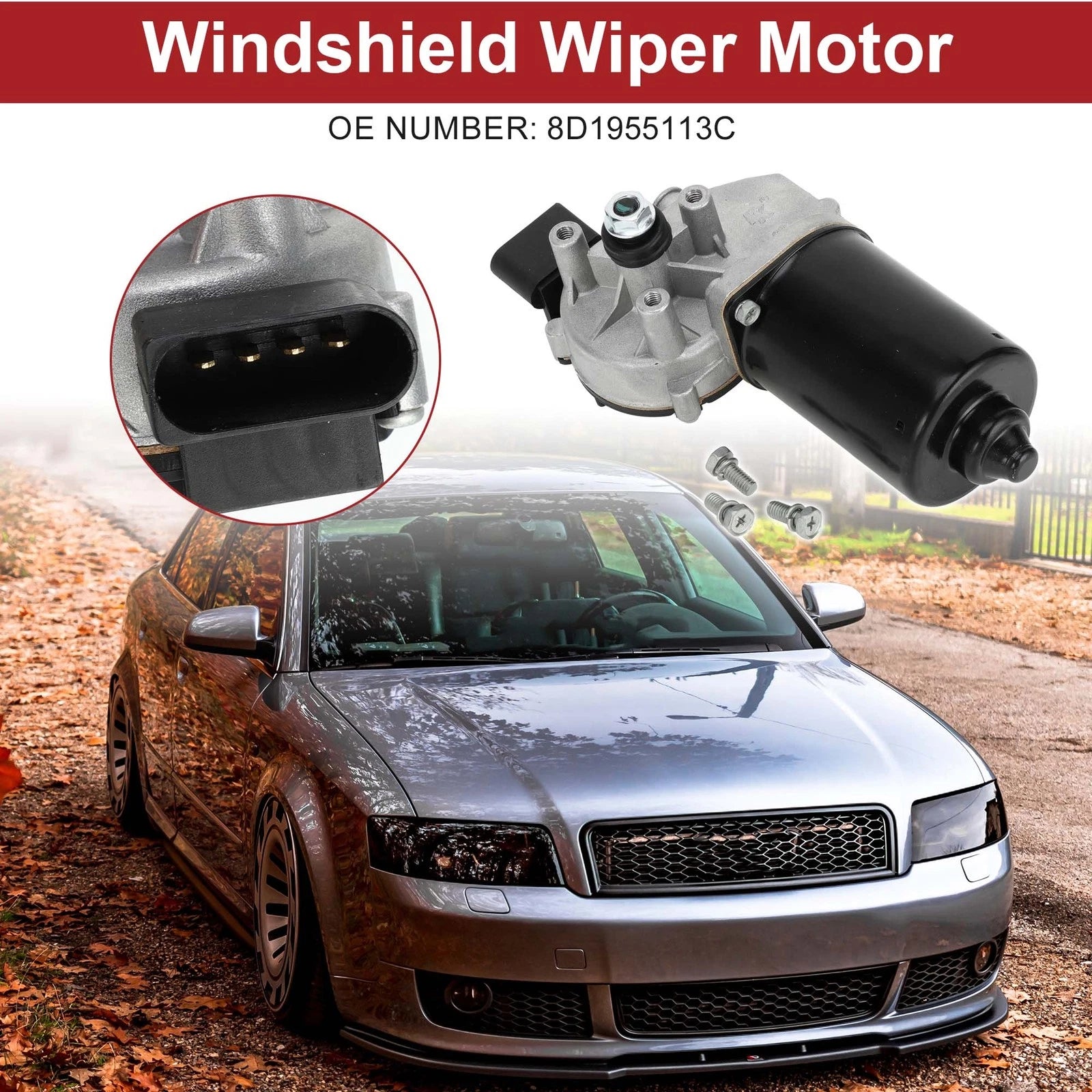 Front Windshield Wiper Motor Replacement for Audi A4 A6 (1999–2003)