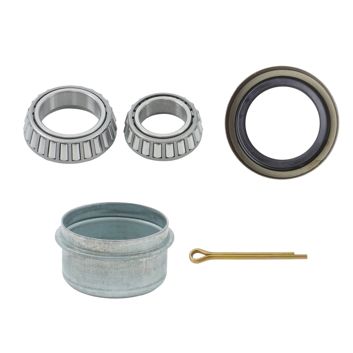 Set of 2 Trailer Hub Kits for 3,500 lb Axles (5 on 5" Bolt Circle)