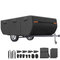 Waterproof Pop Up Camper Trailer Cover with Bottom Straps for RV (10-12 ft)