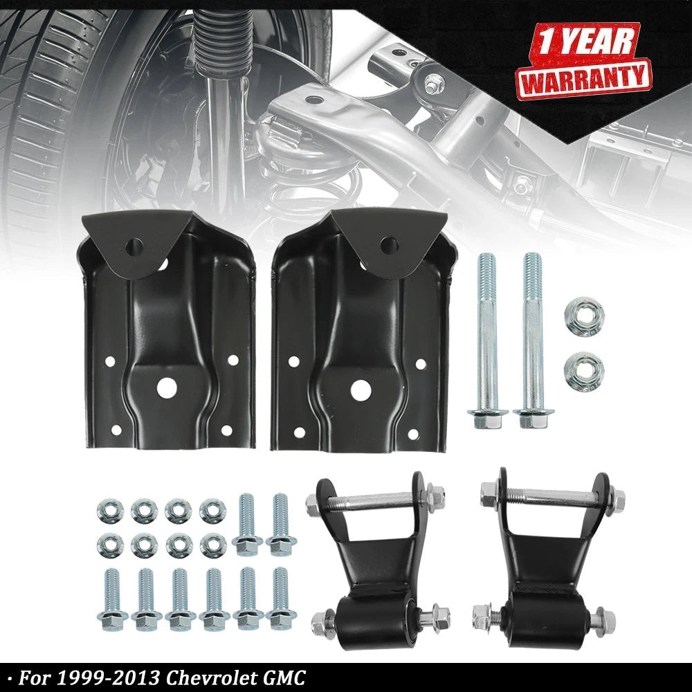 Rear Leaf Spring Hanger Bracket Shackle Kit for Chevrolet GMC (1999–2013)