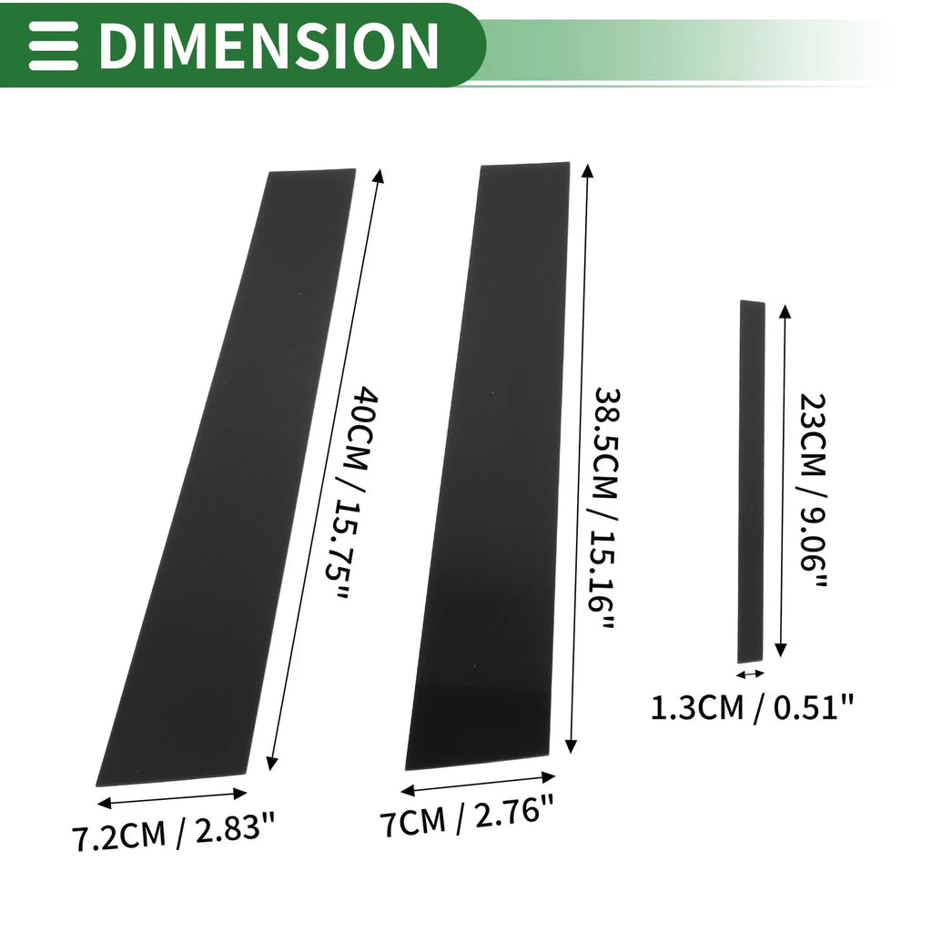 Door Pillar Window Trim Kit 6 Piece for Dodge Charger (2011–2014) Black