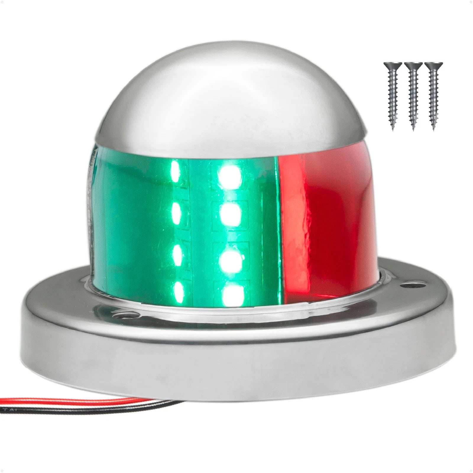 LED Bow Navigation Lights for Boat (Red and Green)