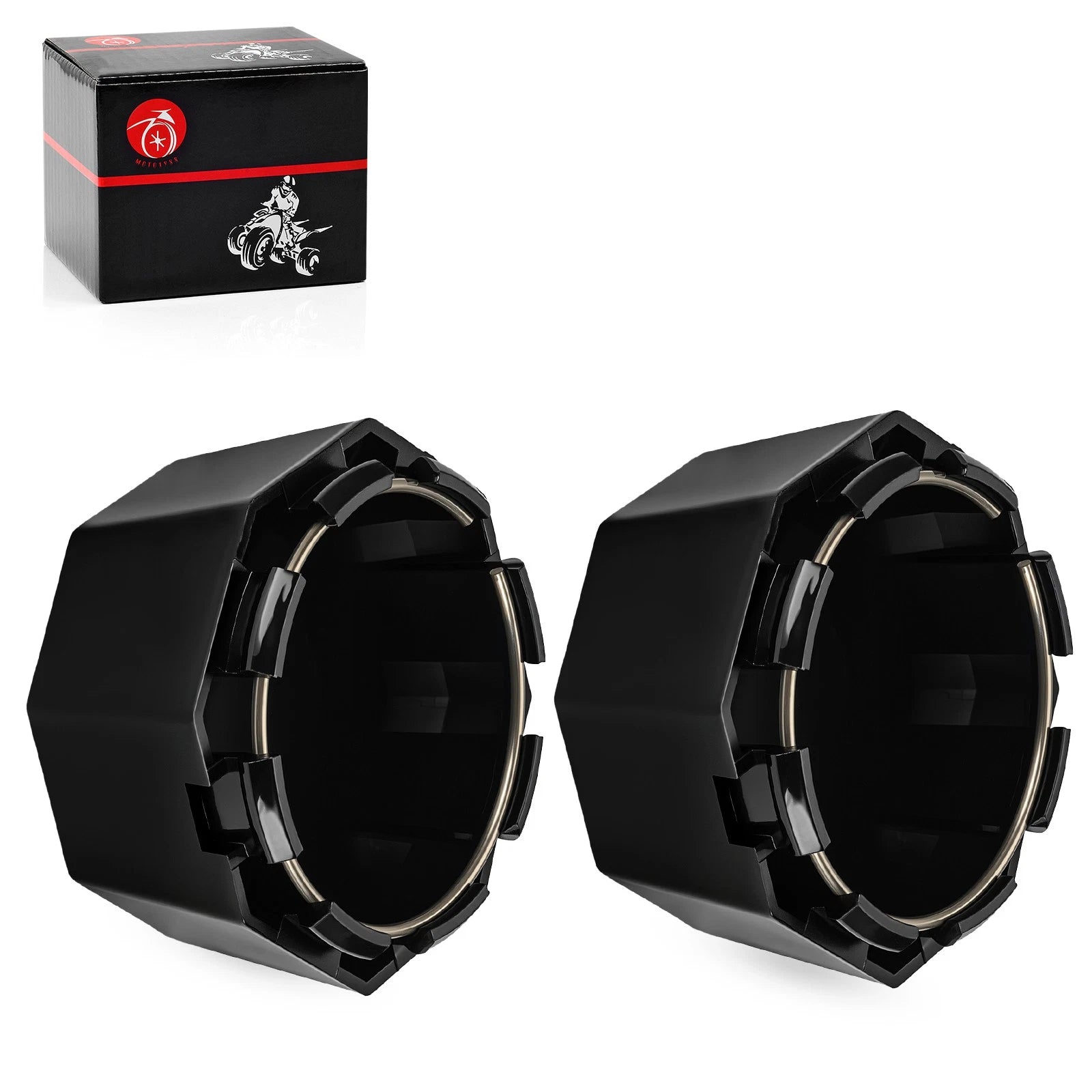 Set of 2 Matte Black Hub Cap Covers for Polaris Sportsman 570 (2015–2025) 5451374-458