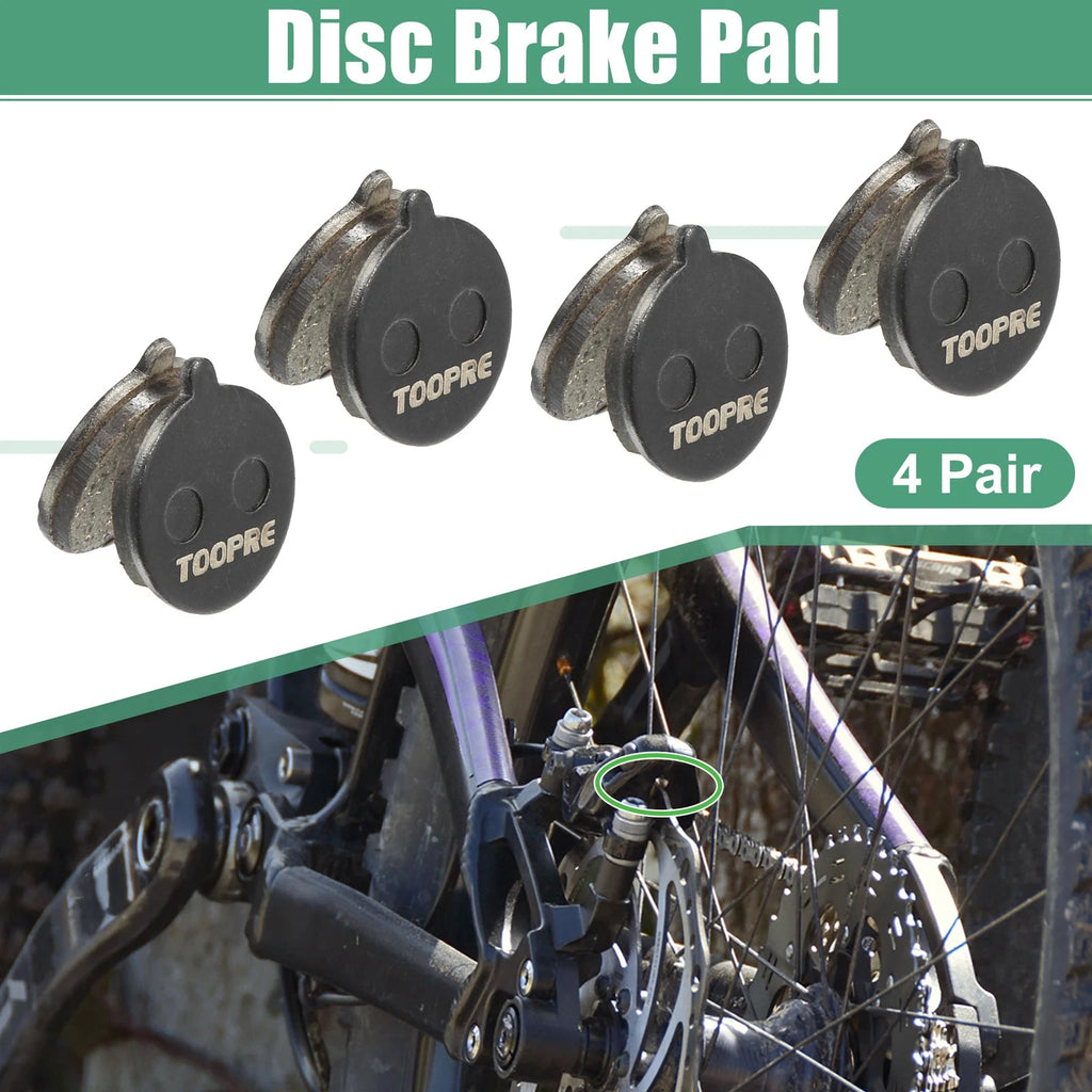 Brake Pads Set Resin Front Pair Replacement for Disc Bike Cycle (1970–1990)