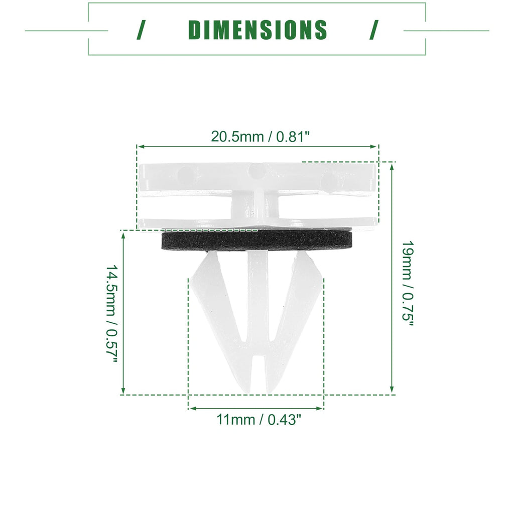 80 Pcs Rocker Panel Clips for Chevrolet Avalanche (2007–2013) No. 11518357 White