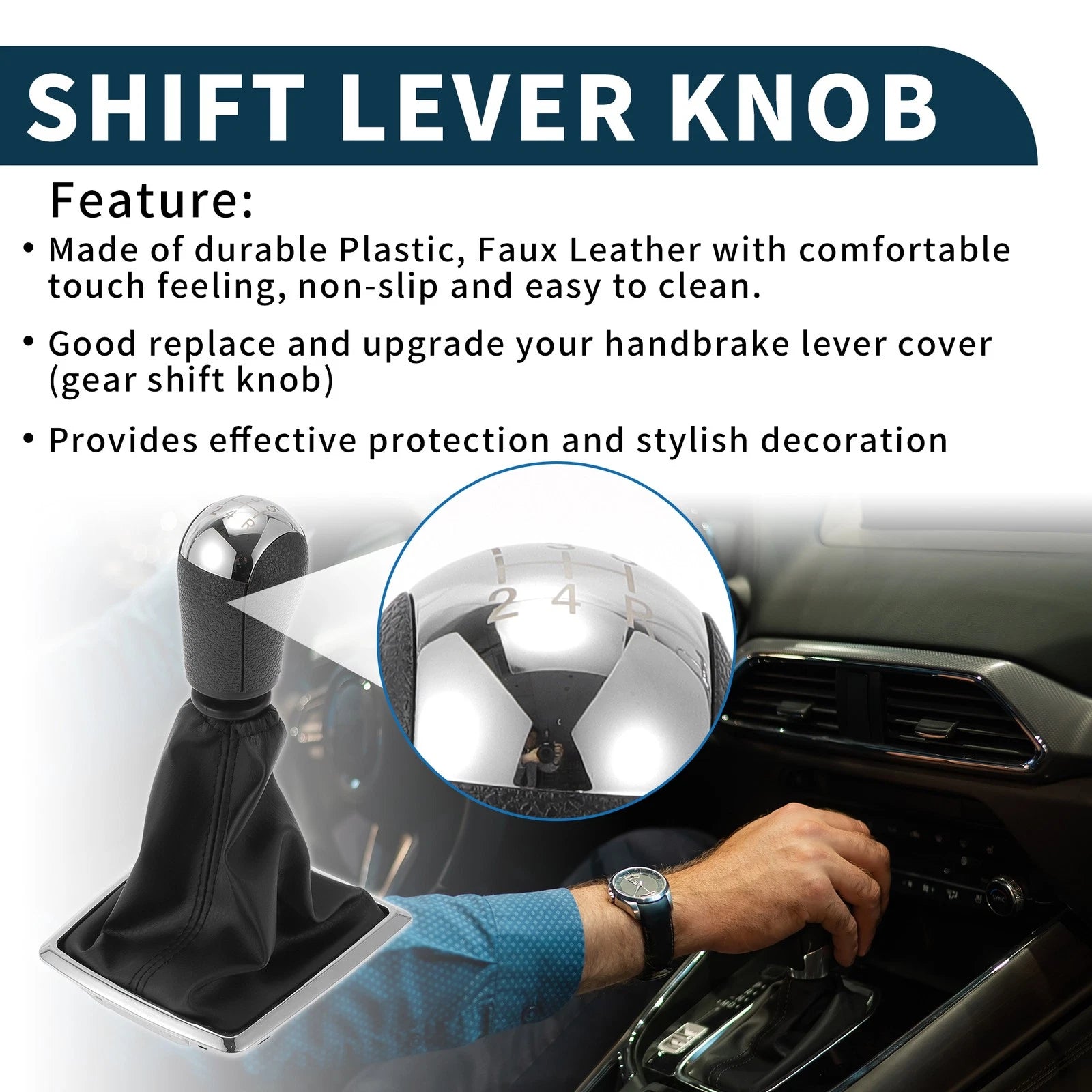 5 Speed Manual Gear Shift Knob with Cover for Ford Focus (2005–2011)