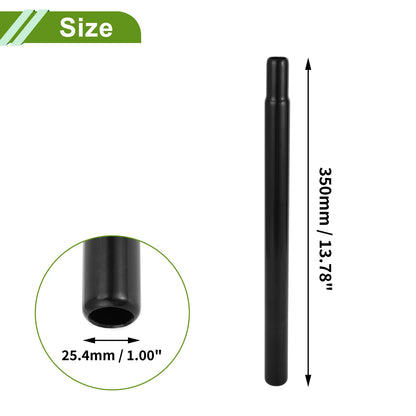 25.4mm Bike Seat Post for Universal Saddle (Durable Black Steel)