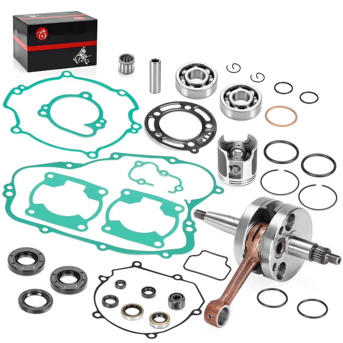Engine Rebuild Kit for Kawasaki KX100 (2006–2013) - Crankshaft, Piston, Gaskets