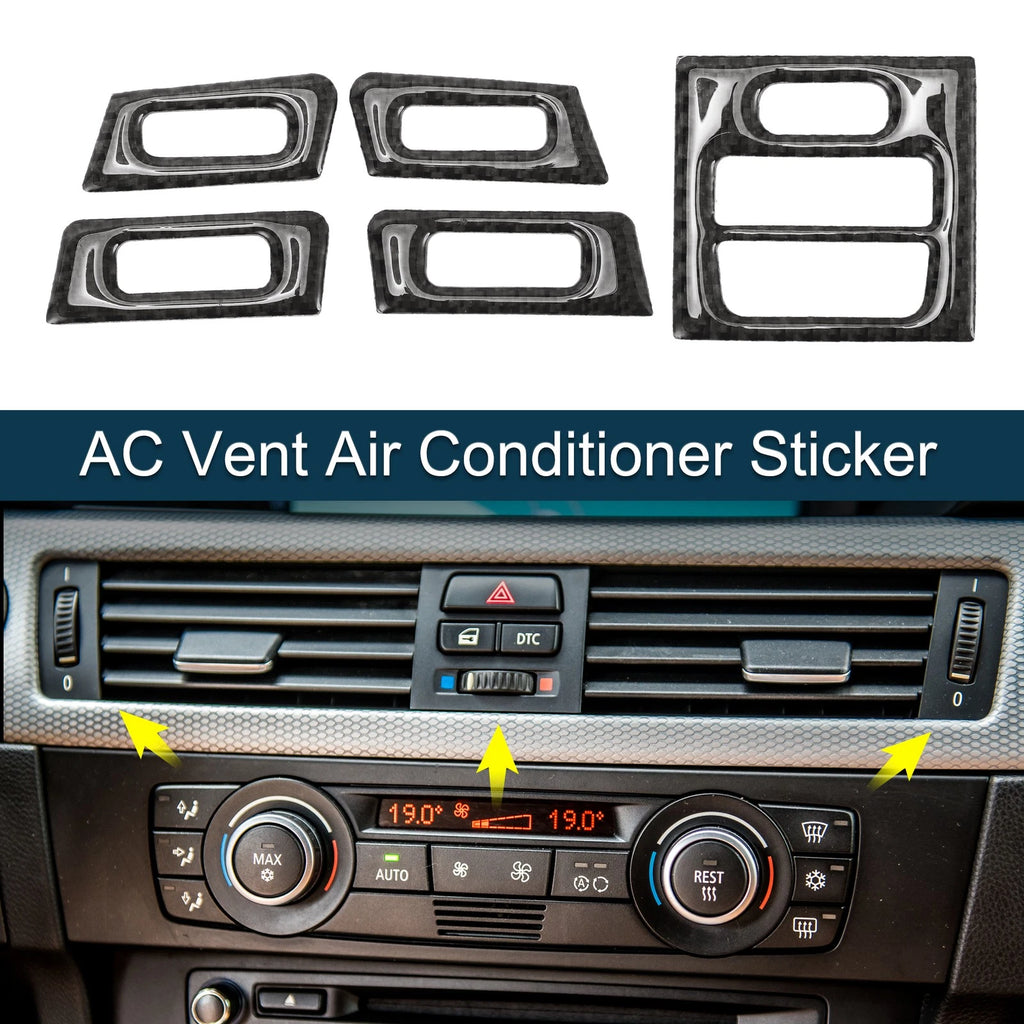 5pcs AC Vent Air Conditioner Sticker for BMW 3 Series E90 E92 E93 (2005–2012)