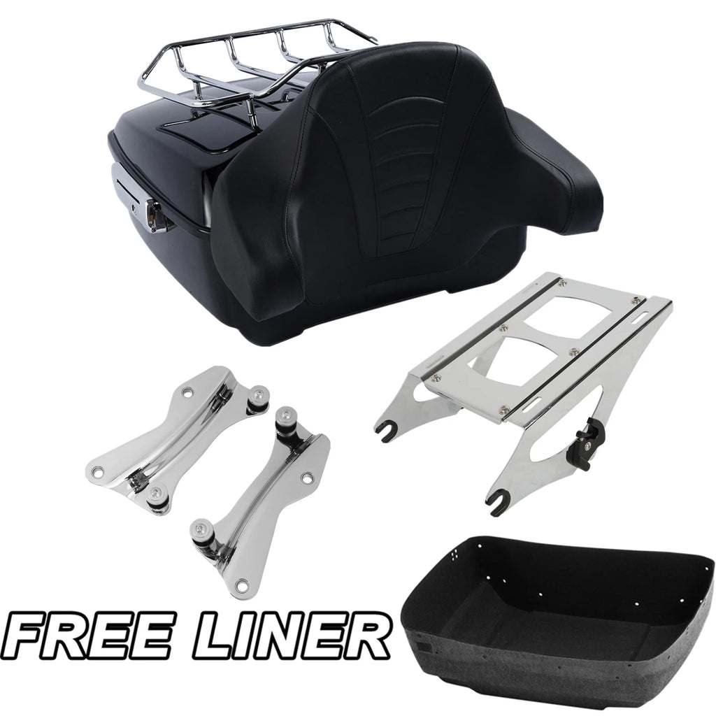 Trunk Backrest Pad Rack Mount Docking Kit for Harley Touring Glide (2014–2025)