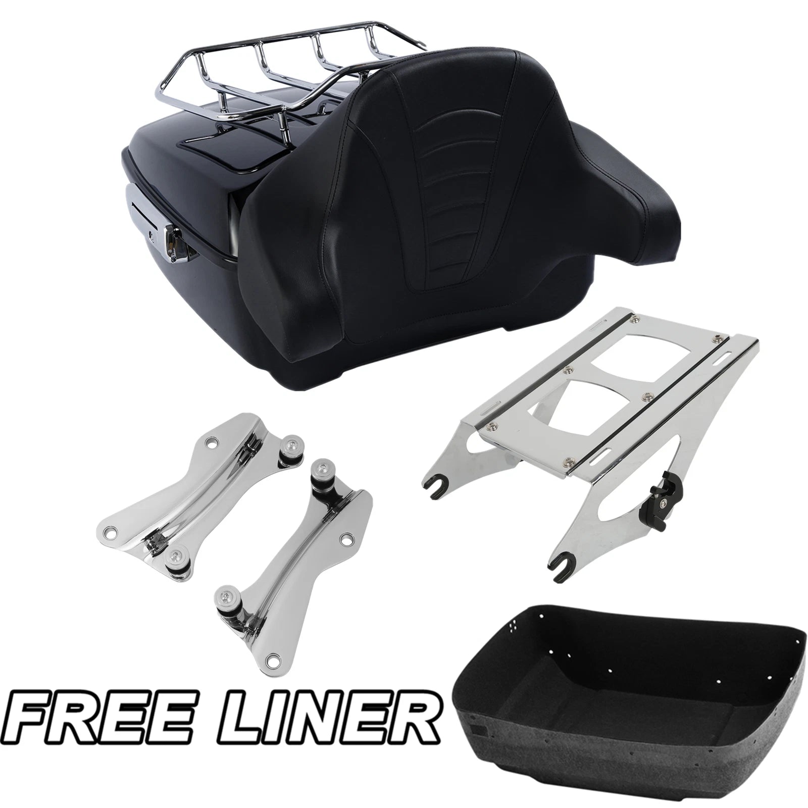 Trunk Backrest Pad Rack Mount Docking Kit for Harley Touring Glide (2014–2025)