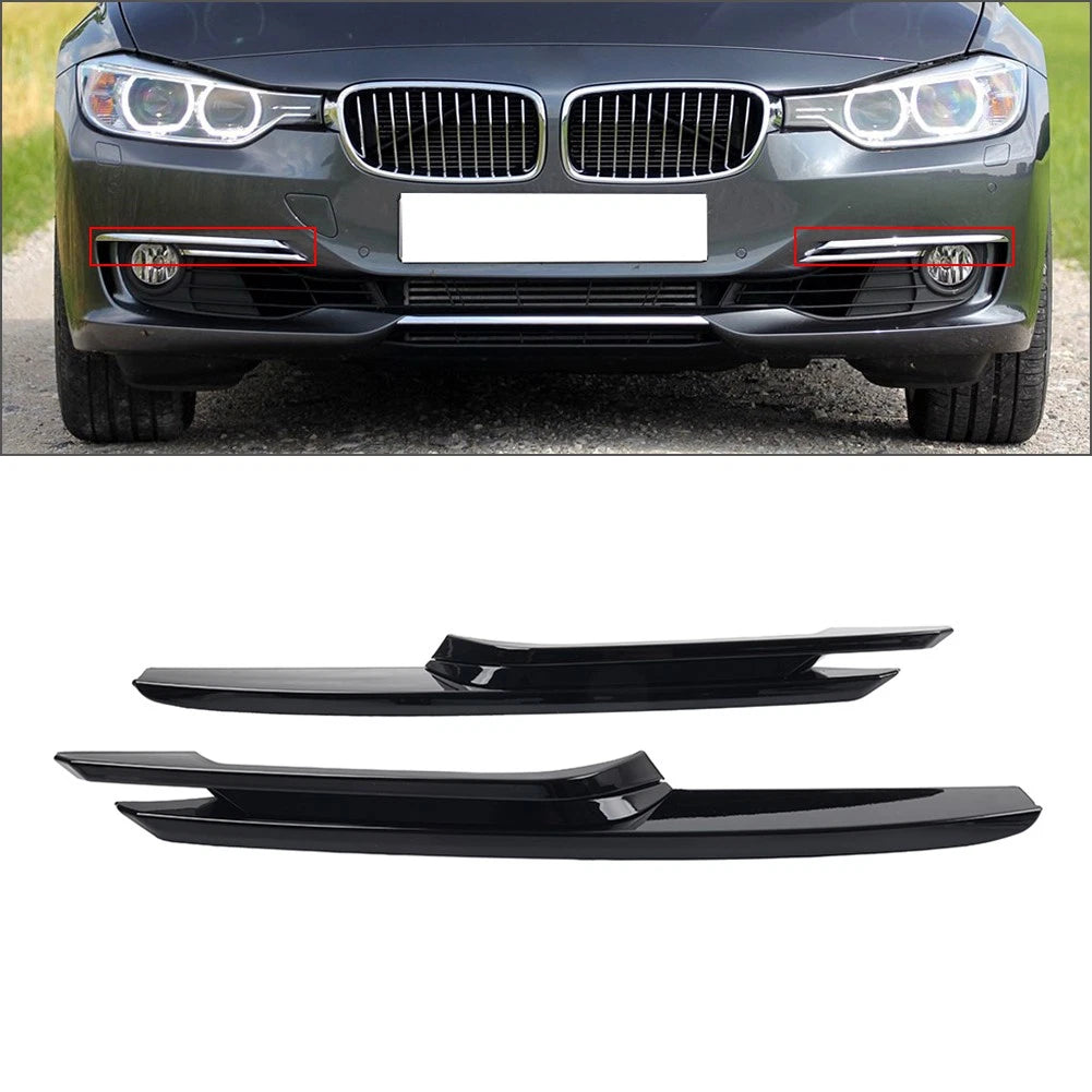 Glossy Black Front Bumper Fog Light Trim for BMW 320i 328d 328i 335i (2012–2015)