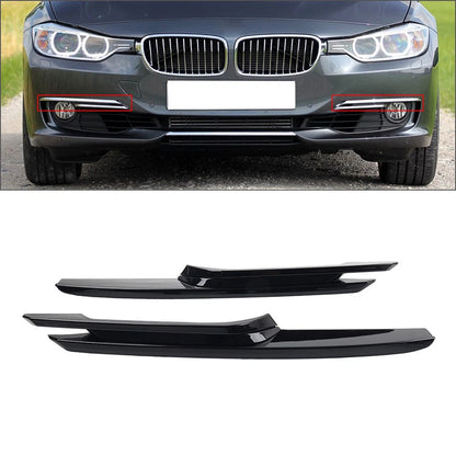 Glossy Black Front Bumper Fog Light Trim for BMW 320i 328d 328i 335i (2012–2015)