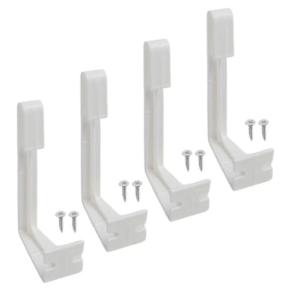 Set of 4 RV Curtain Attachment Hooks White ABS with Screws