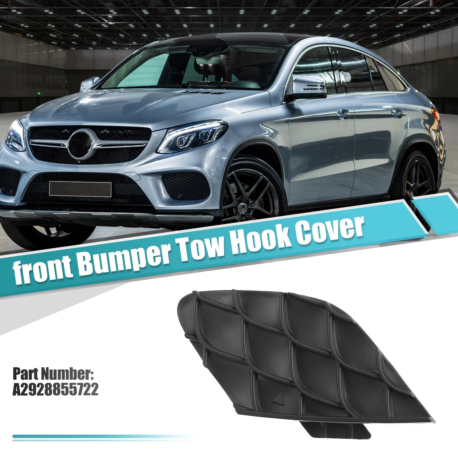 Front Bumper Tow Hook Cap Replacement for Mercedes-Benz GLE 400 (2016–2019)